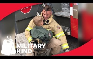 A Dad Uses Fire Truck For Surprise Military Homecoming