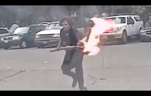 Suspect Throws Torch into Seattle Police Car With an Officer inside