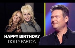 Blake Shelton and Miranda Lambert 'interacting' together in a Dolly Parton birthday message