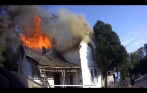 Firefighter Helmet Cam: Two story occupied residential structure