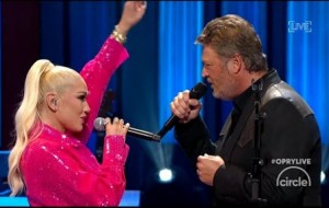 Blake Shelton and Gwen Stefani on The Grand Ole Opry Stage